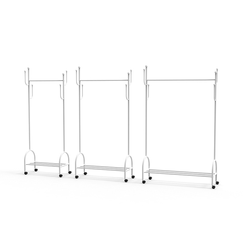 Leichte luxuriöse bodengehörige Haushaltseinfacher Rack Kleidung Rack kreatives Balkon Einfacher Universal Wheel vertikaler Kleidung Rack
