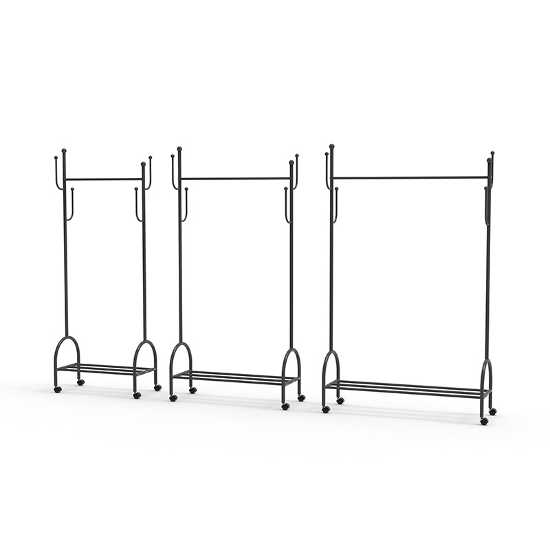 Leichte luxuriöse bodengehörige Haushaltseinfacher Rack Kleidung Rack kreatives Balkon Einfacher Universal Wheel vertikaler Kleidung Rack