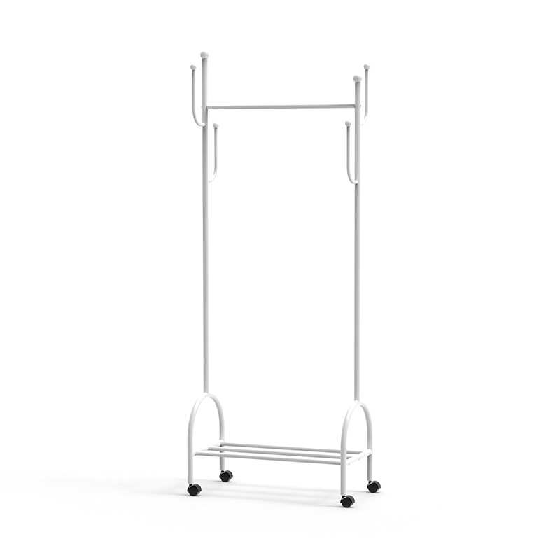 Leichte luxuriöse bodengehörige Haushaltseinfacher Rack Kleidung Rack kreatives Balkon Einfacher Universal Wheel vertikaler Kleidung Rack
