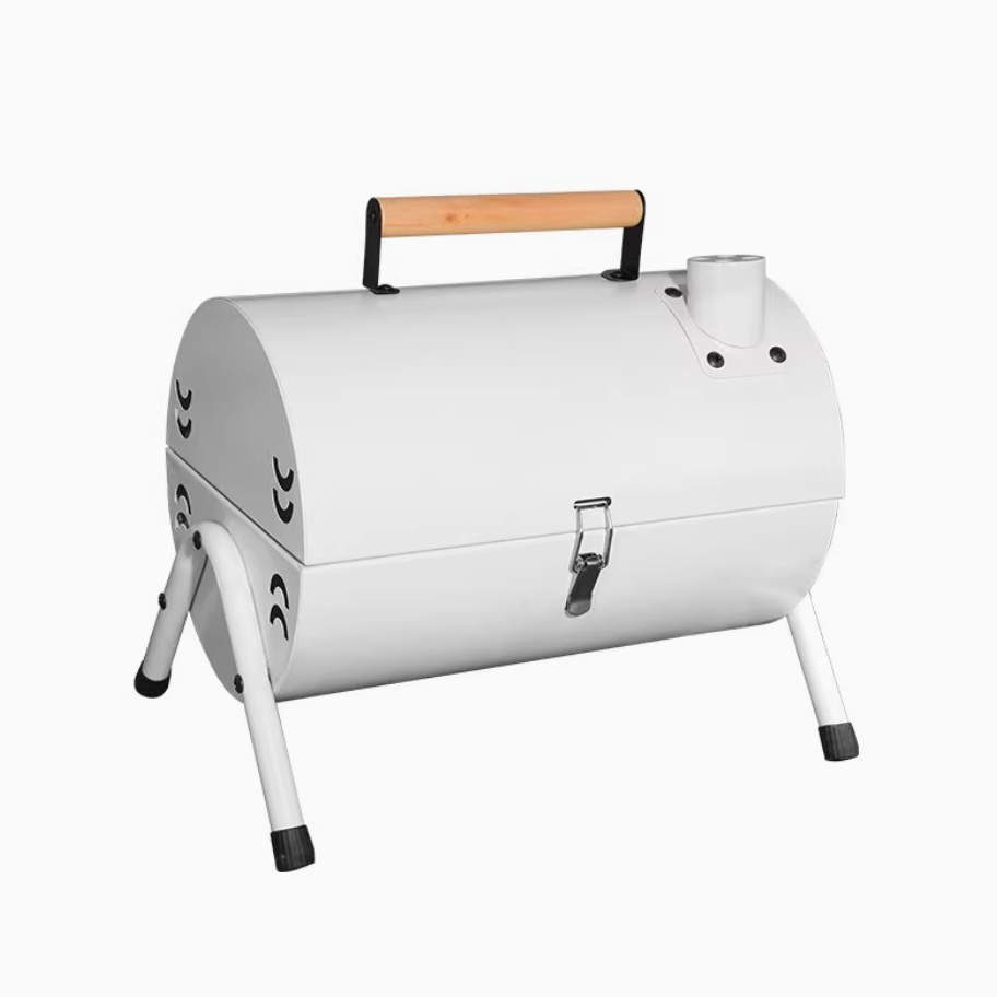 Outdoor-Grillofen tragbarer zylindrischer doppelseitiger Holzkohle-Grillofen