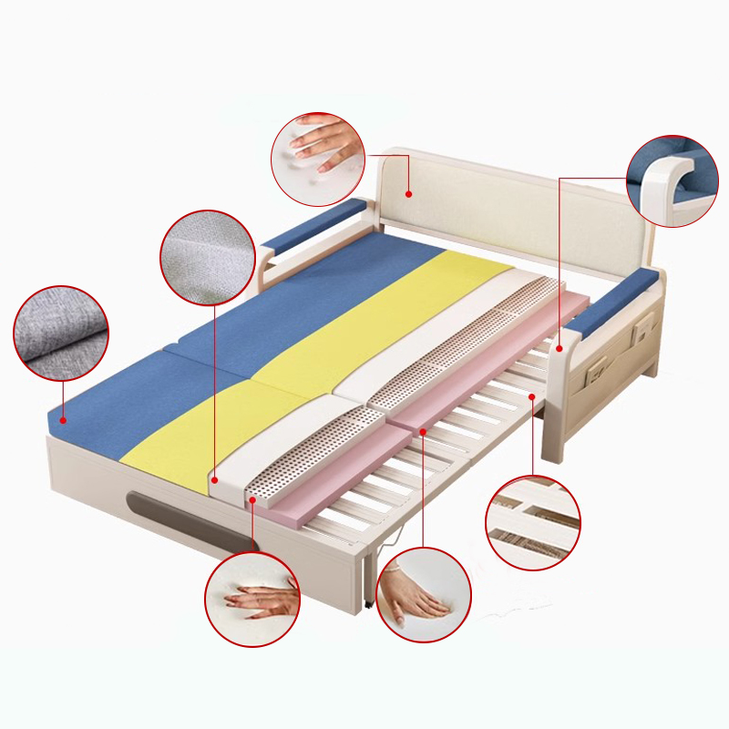 Drei-Farben-multifunktionales faltbares Faltsofa-Bett