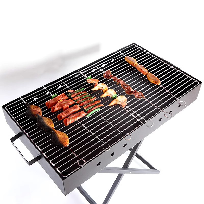 Faltbarer tragbarer X-förmiger Grill aus rostfreiem Stahl