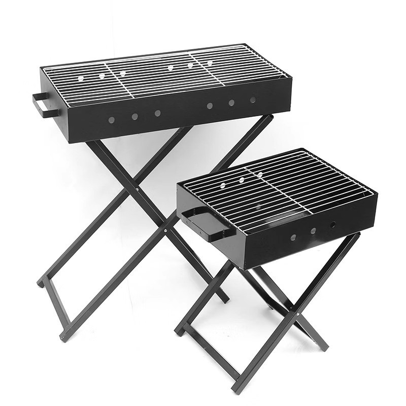 Faltbarer tragbarer X-förmiger Grill aus rostfreiem Stahl