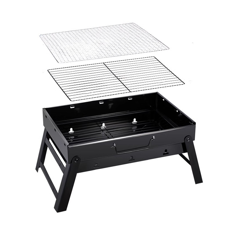 Faltbarer tragbarer X-förmiger Grill aus rostfreiem Stahl