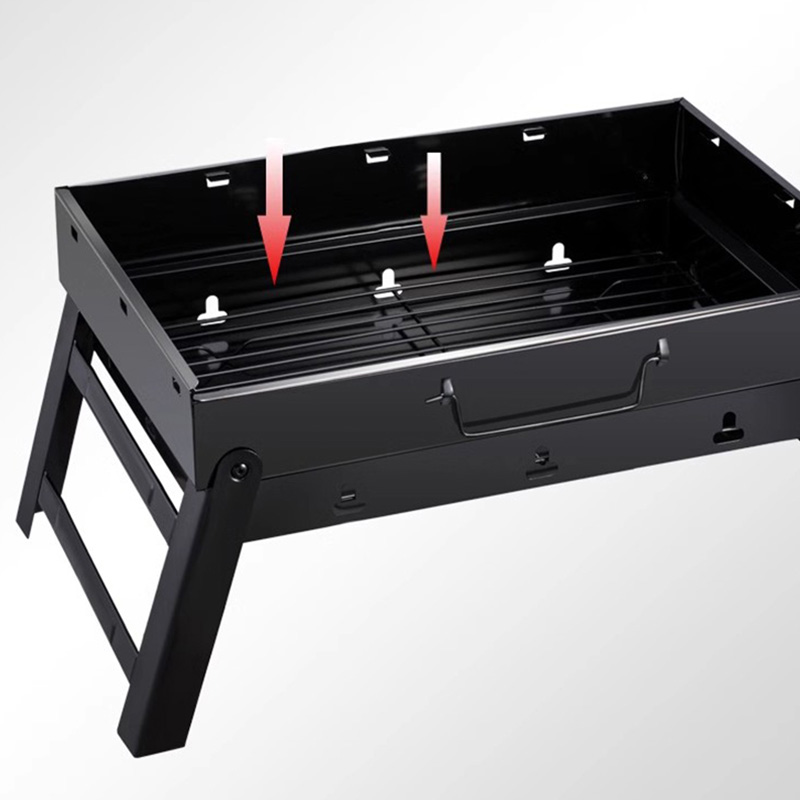 Faltbarer tragbarer X-förmiger Grill aus rostfreiem Stahl